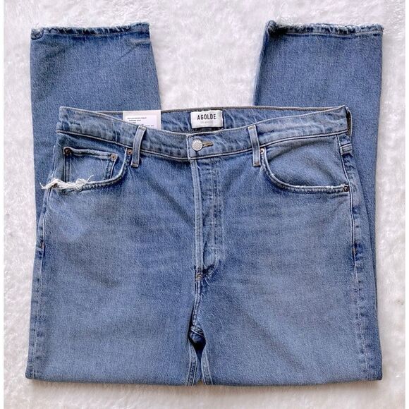 NWT AGOLDE Riley Long High Rise Straight Jeans in Quiver, Size 32 - Picture 10 of 16